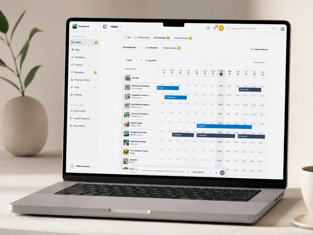 Book With Haven property management dashboard